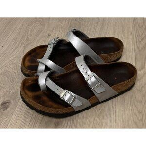 Birkenstock Silver and Brown Women's Sandals